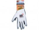 Nitrile coated glove with hang card 