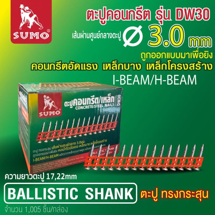 ตะปูคอนกรีต/เหล็ก DW30