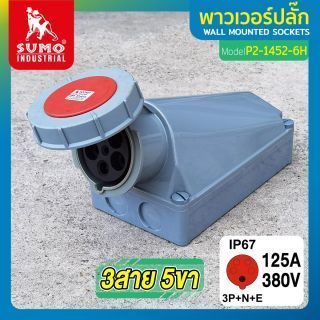 พาวเวอร์ปลั๊ก 3สาย 5ขา 125A รุ่น P2-1452-6H (ตัวเมีย) SUMO