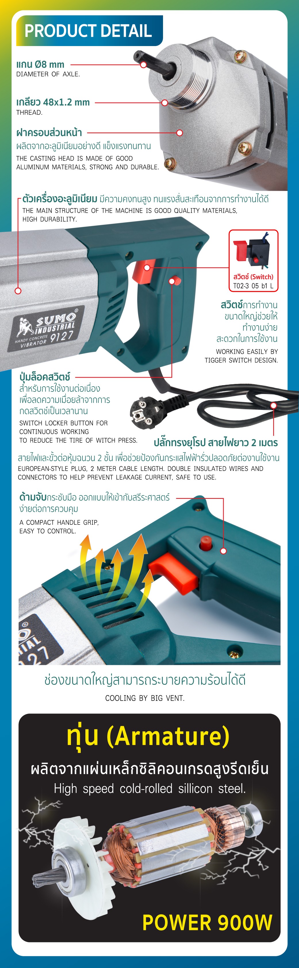 เครื่องจี้ปูนมือถือ รุ่น 9127 SUMO 