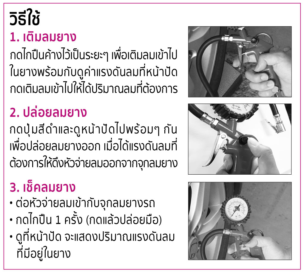 วิธีใช้ เกจวัดลม พร้อมหัวเติมลม รุ่น TG-6 ยี่ห้อ SUMO อึด ถึก ทน