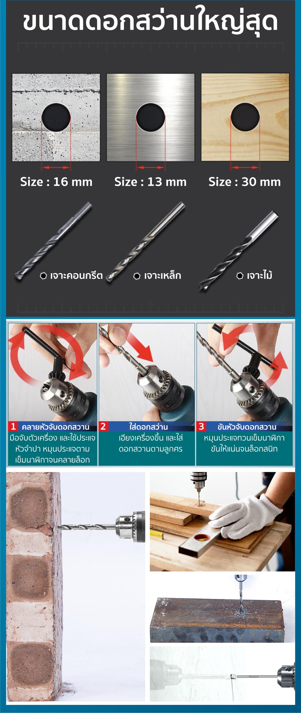วิธีใช้งาน สว่านเจาะกระแทกไฟฟ้า รุ่น 604 SUMO