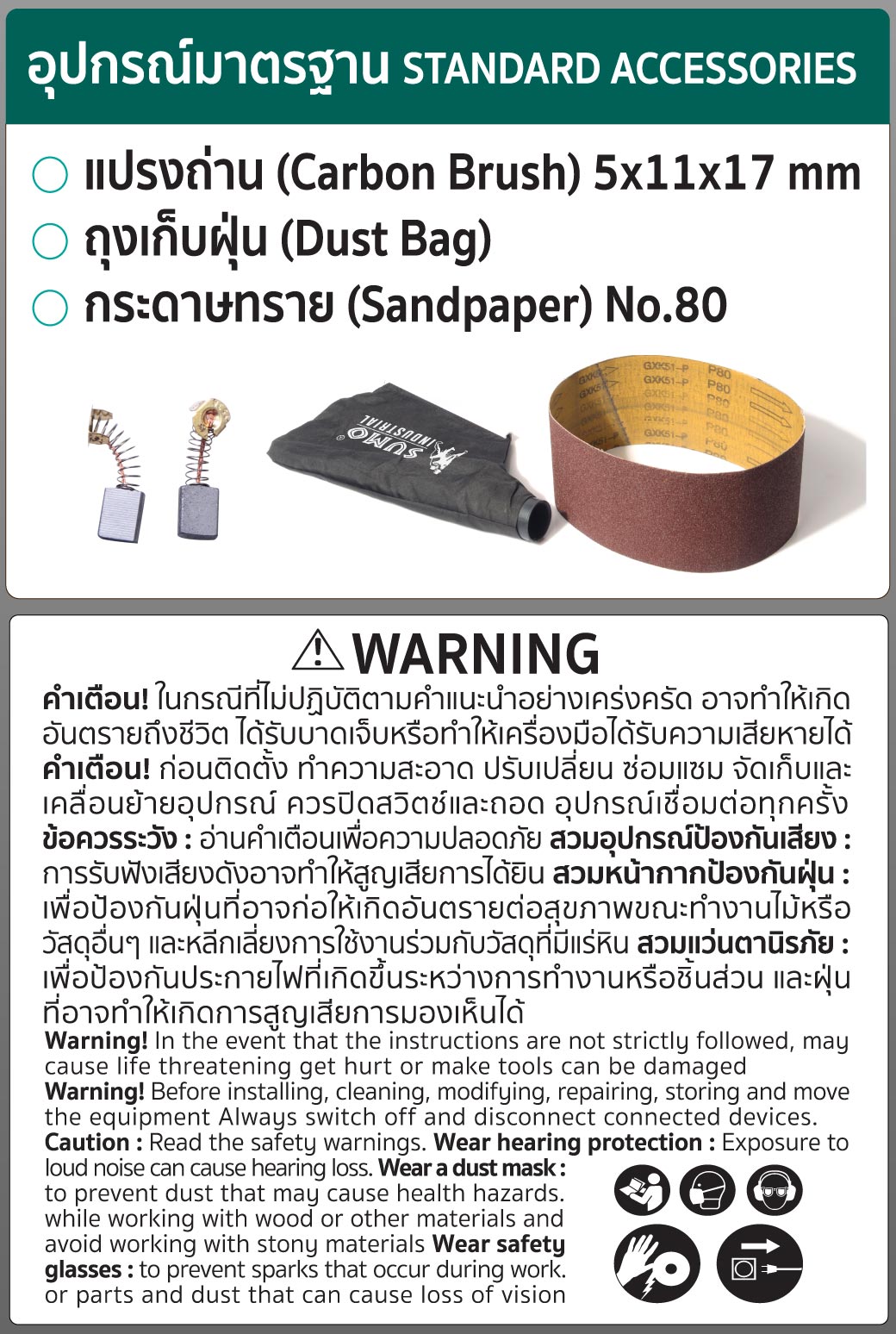 อุปกรณ์พื้นฐานที่แถมมา