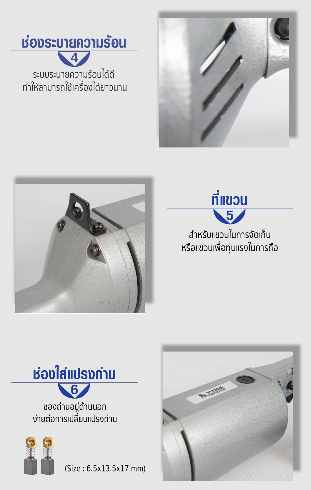 มีที่แขวน และฟังก์ชั่นอำนวยความสะดวกหลากหลาย