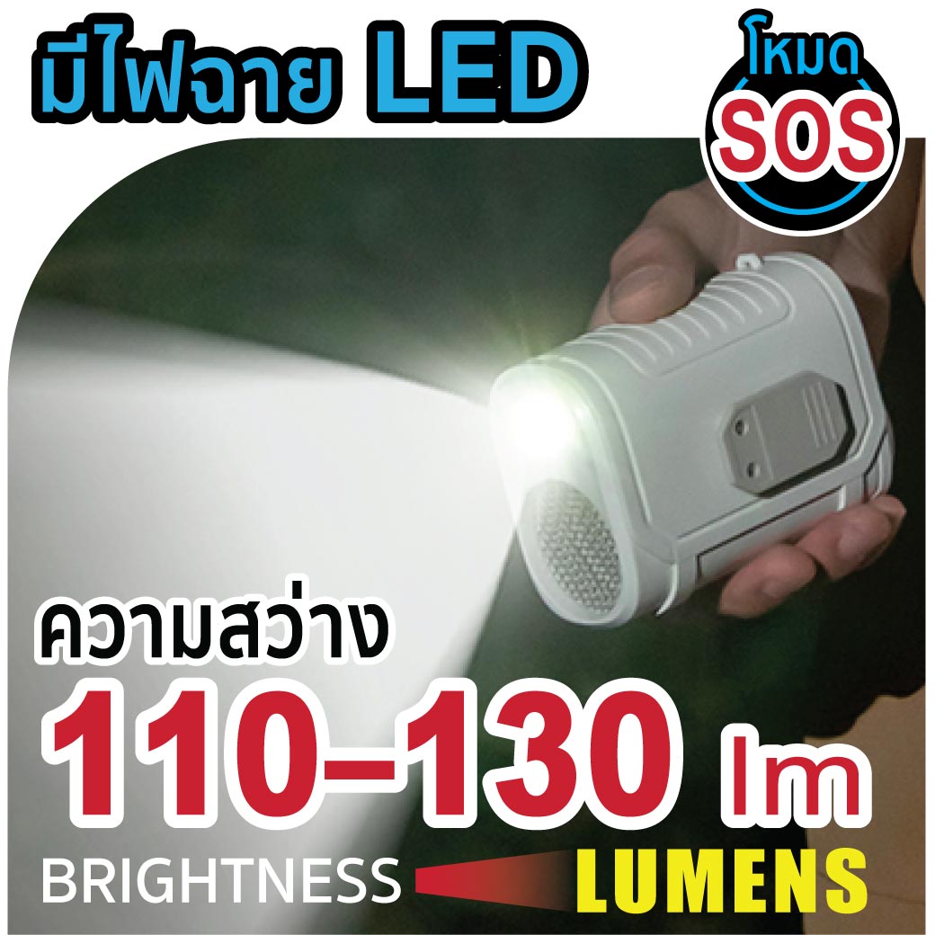 พัดลมมีไฟ LED และโหมดขอความช่วยเหลือฉุกเฉิน