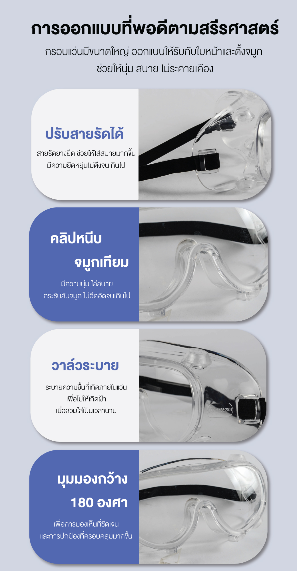 แว่นครอบตานิรภัย วัสดุ PC รุ่น 3000 YAMADA