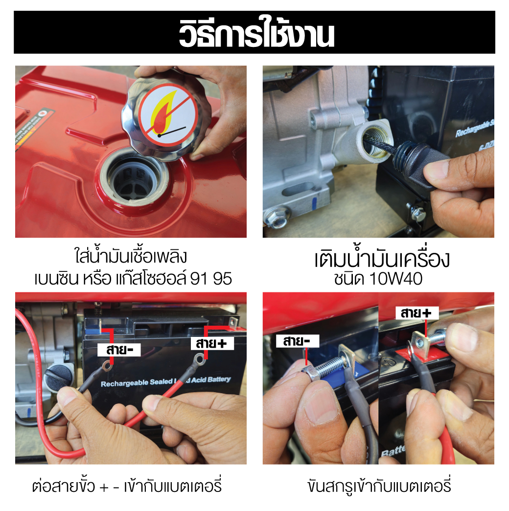คู่มือการใช้งาน เครื่องปั่นไฟเบนซิน 7.2KW SUMO 220V