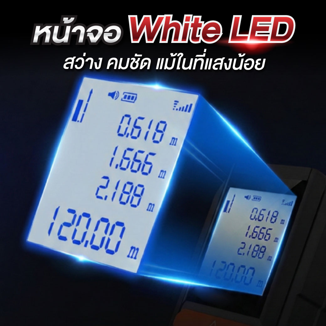 แสดงผลด้วยจอ White LED